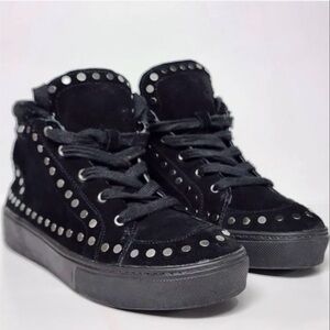 Marc Fisher Sierre Black Athletic Shoes with Silver Accents